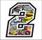 GamesMonkey Sticker Number 2 Race 12 cm - Sticker Bomb - Rennen Cross Track Auto Motorrad Aufkleber