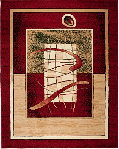Carpeto Klassisch Teppich Rot 250 x 350 cm Bordüre Muster Kurzflor Verona Kollektion