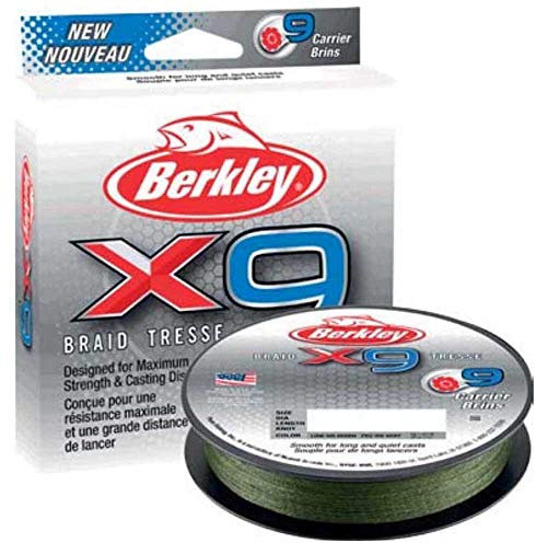 Berkley X9 Geflochtene Schnur, 7.6kg| 328yd | 300m, Low-Vis Grün