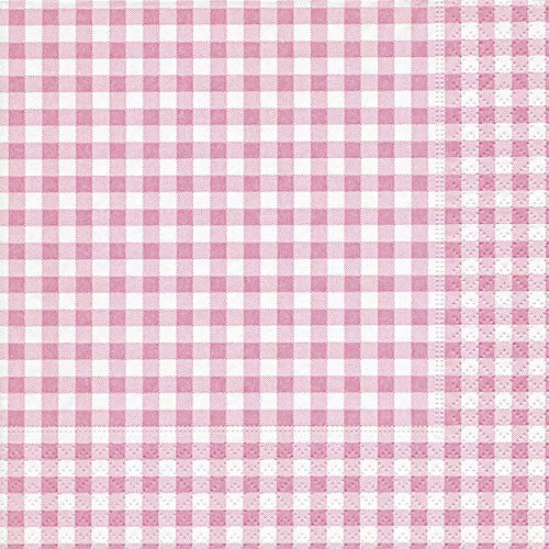 20 Servietten Karo rosa rose kariert vichy zeitlos