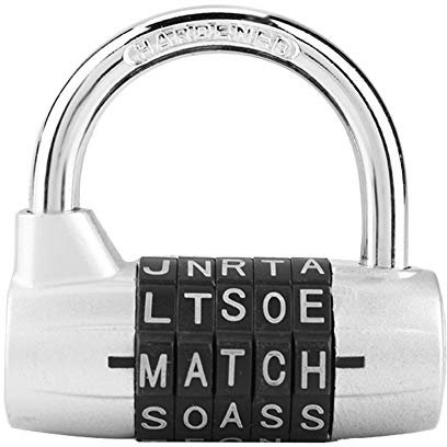 wosume Serrure à code, code à 5 chiffres Combinaison en alliage de zinc Cadenas de voyage Valise de voyage Gym Locker Verrouillage par mot de passe de sécurité(argent)