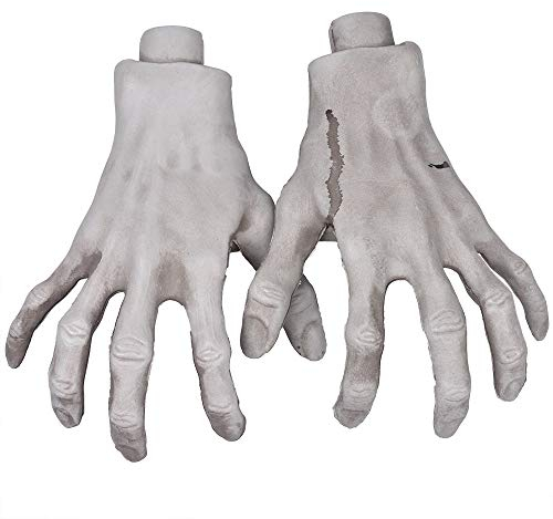 XONOR Halloween Skelett Hände - 1 Paar realistische Kunststoff Skelett Zombie Hände für Halloween Terror gruselige Requisiten Dekoration (A)