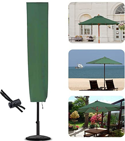 RICHIE Housse de parasol de jardin, housse de parasol pour parasol de 2 à 3 m de diamètre, 153 x 30 x 30 cm, imperméable, résistante aux déchirures, revêtement en PVC Oxford 600D avec cordon de