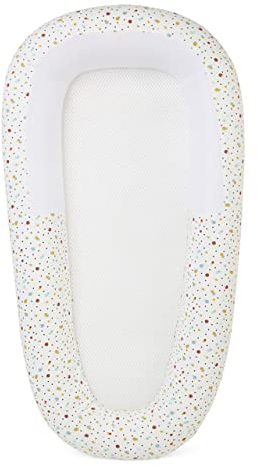 PurFlo Sleep Tight Babybett, sicher für Übernachtung, vollständig atmungsaktive Babynest-Alternative, Neugeborenen-Essentials, 0–8 m, Scandi Spot