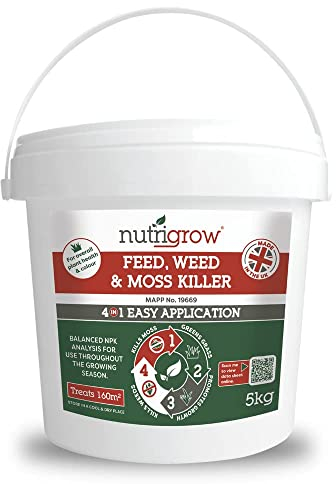 Nutrigrow 4-in-1 Feed, Weed & Moss Killer Lawn Fertiliser - 160m² Pack