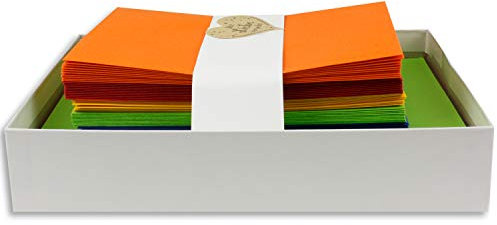 FarbenFroh by GUSTAV NEUSER 25x Farbige Karten blanko mit passendem Umschlag und Einlegeblätter in Weiß in DIN A6/ DIN C6 - kräftige Fraben ideal für Einladungen und Geschenke