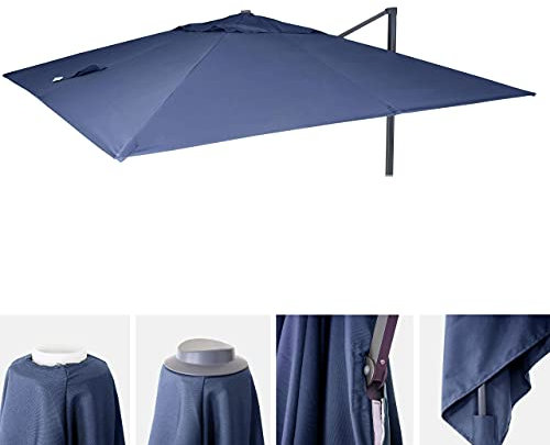 Mendler Revêtement pour Parasol de Luxe HWC-A96, revêtement de Remplacement, 3x4m (Ø5m) Polyester 3,5kg - Bleu