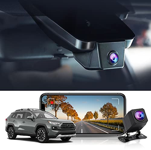 Fitcamx 2K Front & Rear Dashcam passend für Toyota RAV4 2021 2020 5.Generation(XA50) LE Limited Premium XLE TRD Hybrid Prime XSE SE(Modell A), OEM Dual 1440P + 1080P Video WiFi, G-Sensor, 64 GB Karte