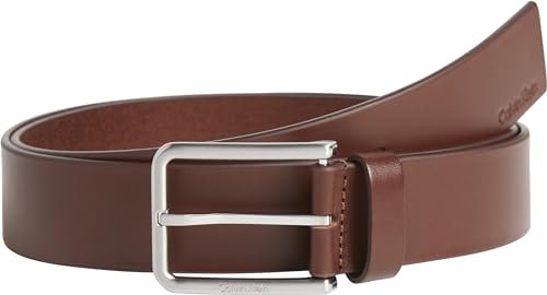 Calvin Klein Herren Gürtel Ledergürtel, Braun (Dark Tan), 125