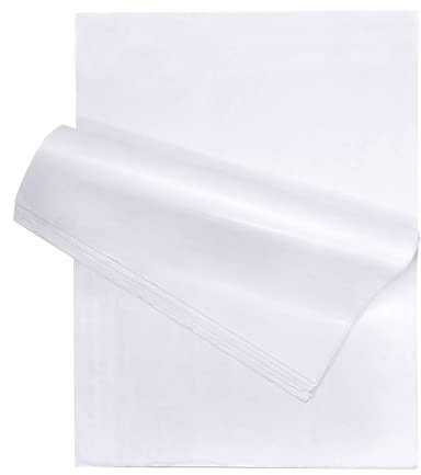 Weißes Seidenpapier, 35,6 x 50,8 cm, 96 Stück, für Geschenke, Spiele, Geburtstage, Ostern, Muttertag, Abschlussfeiern, Geschenkverpackungen, Bastelarbeiten, Papierblumen und mehr