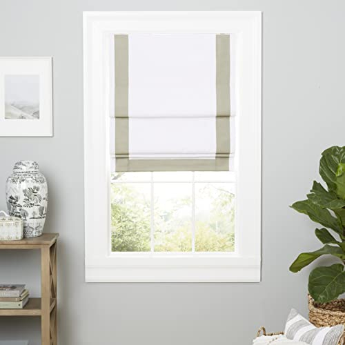 Exclusive Home Frontera Lampenschirm, 100% verdunkelnd, 58,4 x 162,6 cm, Weiß/Grau