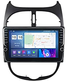 Radio de Coche Bluetooth Android para Peugeot 206 2004-2008 Android 10 Autoradio 9 Pulgada Car Stereo Apoyo Dab 4G WLAN Bluetooth Carplay Mandos (Color : M700S 8+128G)