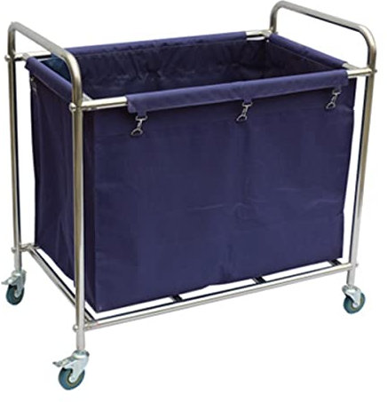 Carro De Lavandería Comercial Sobre Ruedas - Cesta De Servicio Pesado Con Clasificador (Color: Azul)