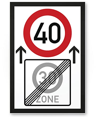 DankeDir! Vierzig 30er Zone - Schild 30 x 20 cm - Männer & Frauen Geschenk 40. Geburtstag 40 Jahre Geburtstagsgeschenk 40er - Geburtstagskarte Geburtstagsdeko Geschenkidee Partydeko