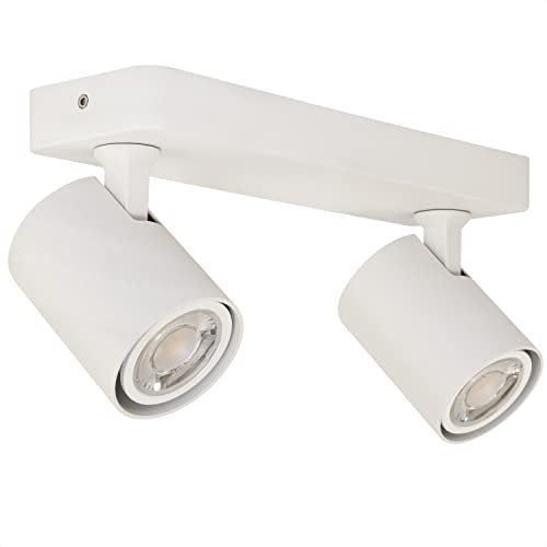 INNOVATE LED Deckenstrahler Schwenkbar | GU10 Spotleuchten & Spotbalken 230V | Deckenlampe LED Deckenleuchte | Deckenspots 2-flammig für Küche, Wohnzimmer, Schlafzimmer | Lampe Weiß Dual