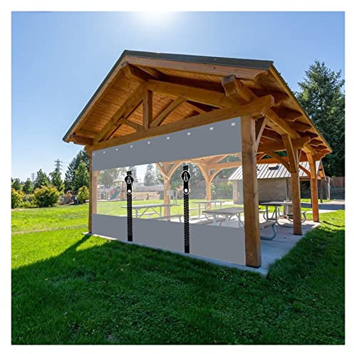 UHEKC Tende Esterno in Vinile Tenda Impermeabile Trasparente Telo Trasparente PVC con Occhiello per al Fuori Giardino Veranda Pergola Box Auto Bandiera (Color : Clear, Size : 4.59x6.56ft/1.4x2m)