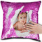Eletizy Personalisiertes Bild, magischer Wende-Kissenbezug, DIY-Design, Paillettenbilder, Fotos, einseitig Bedruckt, Haustierliebhaber, Familienfoto-Kissenbezug, 40 x 40 cm (nur Bezug) (Lila)