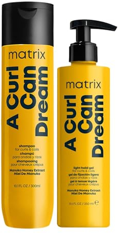 Matrix Pflegeduo für definierte Locken und Wellen, Mit Manuka-Honig Extrakt, A Curl Can Dream Shampoo und Light-Hold Gel