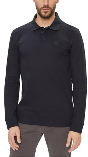 BOSS Mens Passerby Stretch-Cotton Slim-fit Polo Shirt with Logo Patch
