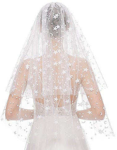 LJRPUPY Stilvolle Brautdusche Schleier Frauen Hochzeit Brautschleier Junggesellinnenabschied Schleier mit Metallkamm, Beige, Einheitsgröße