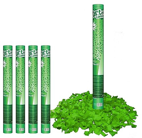 Krause & Sohn 4 Confetti Shooter Konfetti Kanone 60 cm lang Party Popper Geburtstag Hochzeit Deko Party-Deko Party-Zubehör (Grün)