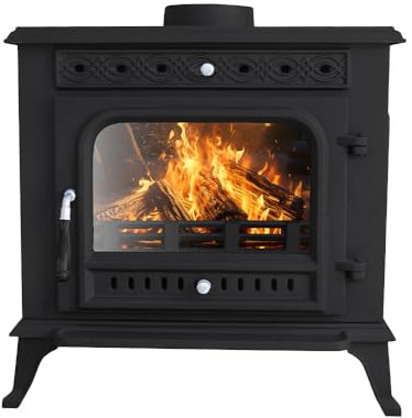NRG 10KW Cast Iron Multifuel Stove Defra Eco Design High Efficiency Indoor Use