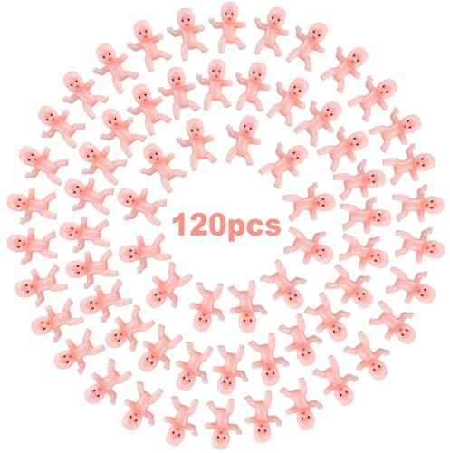 Mini Babies, 120 petites figurines en plastique pour bébés pour fête prénatale, glaçons My Water Broke, décorations de fête, couleur peau