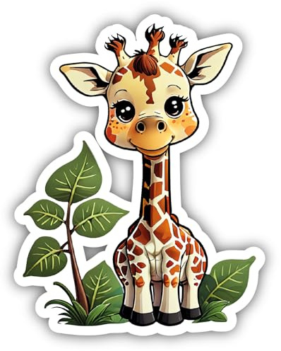 Samunshi® Süße Giraffe Aufkleber Wohnmobil Aufkleber für Motorrad Fahrrad Roller oder Camper Camping Wohnwagen Mountainbike Rennrad Comic Cartoon Tier Sticker 20cm Süße Giraffe