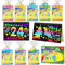 ZMLM 24 Libros Scratch Art Detalles Cumpleaños Niños, Creativo Arco Iris Dibujar de Rascar Kit con 26 Lápices de Madera, 24 Plantillas de Dibujo para Fiesta Regalos Cumpleaños Niños Colegio