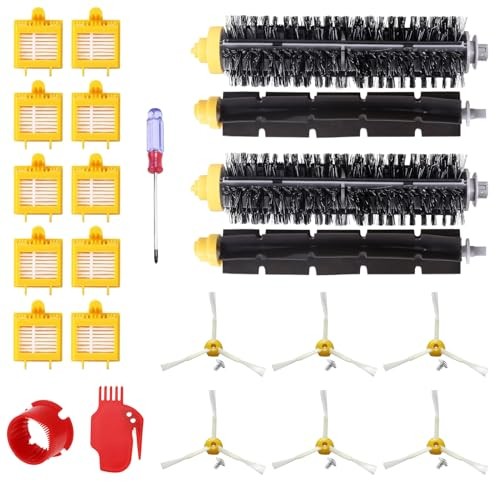 MIRTUX Kit de Recambios Compatible con Roomba serie 700 - Repuestos para Roomba 720, 750, 760, 765, 770, 775, 776, 780, 785, 790...(Todos los modelos) - Pack de Rodillos, Filtros, Cepillos Laterales