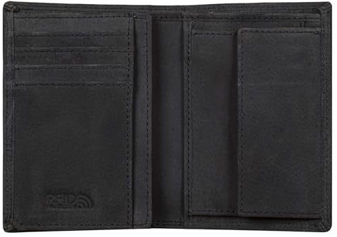 Benthill Herren Ledergeldbörse - Geldbeutel mit RFID-Schutz - Slim Portemonnaie für Herren - Echtem Vintage Leder, Farbe:Black (H)