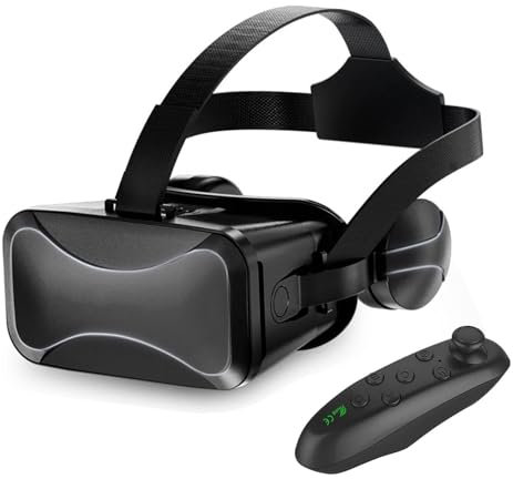 Cuffie VR con telecomando - Cuffie per realtà virtuale per adulti, Occhiali VR immersivi per bambini - Occhiali per realtà virtuale per bambini e adulti per giochi e video