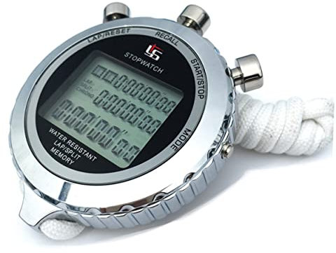 Anneome 1pièce Chronomètre Électronique Professionnel à Main Minuteur De Sport avec Affichage LCD Chronographe Portable Rangées pour Entraînement Athlétique Ys