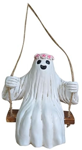 Adornos para el árbol de Halloween - Colgante fantasma de Halloween, cartel de bienvenida espectral del fantasma de Halloween para la decoración de la puerta de entrada, bonitos adornos para el