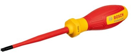 Bosch Professional tournevis VDE plat/PZ1x100 (certifié jusqu'à 1 000 V, isolé avec un élastomère thermoplastique (TPE))