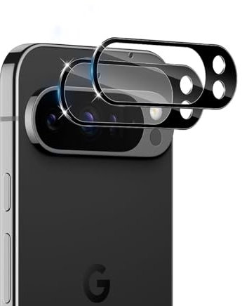 Datree 2 Pezzi per Google Pixel 9 Pro Pellicola Fotocamera, Durezza 9H Vetro Temperato Camera Protezione Lente, HD Anti Graffio Schermo Fotocamera Pellicola, Nero