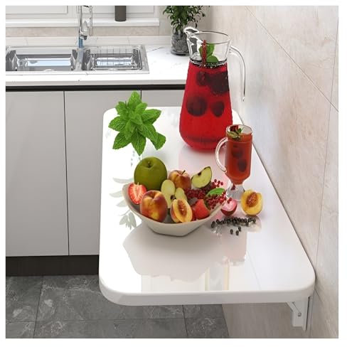 Klappbarer Wandtisch - Lang 60 70 80 90 100 120cm, Platzsparender Schwimmender Schreibtisch, Wandtisch Klappbar Drop-Leaf-Wandklapptisch(40x30cm(1.3ftx0.98ft))