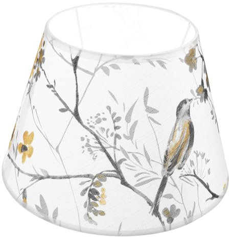 HOMOCONO Vintage Lampenschirm Aus Stoff Mit Blumen-vogel-muster Dekorativer Ersatzlampenschirm Für Tisch Wandlampen Langlebiger Stoff Mit Metallrahmen Installieren