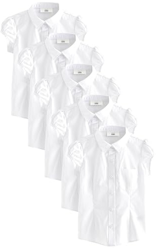 NEXT Mädchen T-Shirts mit Puffärmeln, 5er-Pack