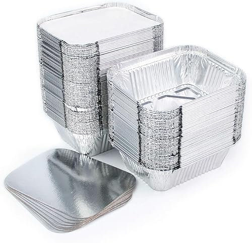 ZENIC Lote de 100 bandejas de aluminio desechables con tapa para transportar alimentos, congelar, cocinar (250 ml)