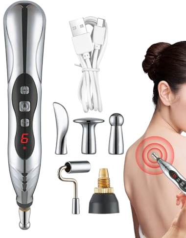 Yulokdwi Stylo Massant Rechargeable - Stylo de Massage Électrique - Stimulateur Méridien Rechargeable pour Femmes et Hommes, Soulagement Musculaire et Réflexologie