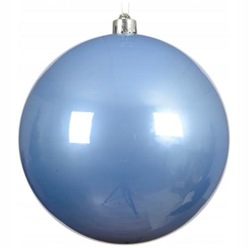 Große Weihnachtsbombe 20cm Blau Unzerbrechlich mit Glitter für Weihnachtsbaumdekoration