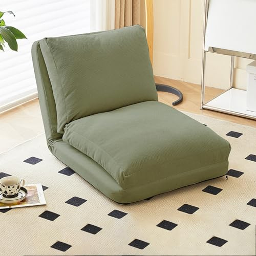 Convertible Folding Sofa Bed - Portable Couch with Backrest Support, Soft Corduroy Fabric - Ideal for Living Room & Bedroom - Space-Saving Green Design