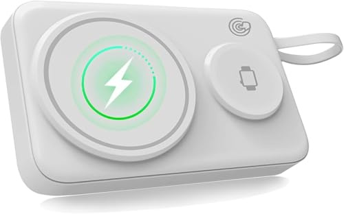 Power Bank Magnetic 3 in 1 Wireless Magnetic Charger Ricarica Rapida Grande Capacità, Batteria esterna portatile senza fili compatibile con iPhone 16-12 Serie, Android/Airpods/Apple Watch
