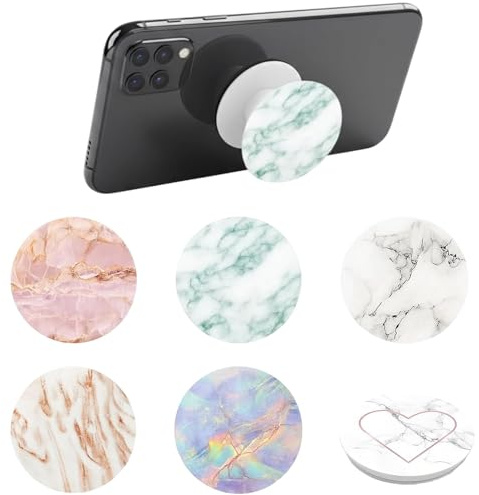 6 Stück Handy Griff, Handyknopf Zum Stilvolle Und Exquisite Handlich, 360° Drehung Handy Ring, 6 Verlauf Ins-Stil Marmor Handy