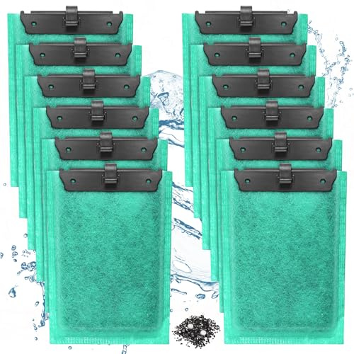 Hahorpa 12 Stück Filter Aquarium für Tetra Easy Crystal Filter Pack 250 300 | Aktivkohle Filters Aquarium 30/60L, Ideales Filtermaterial Ersatz Filterpads mit Aktivkohle und Zeolithe