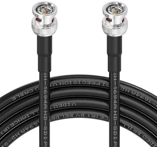 Superbat 3G/6G/12G SDI Cable 40m 75 Ohm BNC Male to Male Belden 1694A Black | 18 AWG, Supports 12G-SDI (Dual-Link)/ 1080p/ 4K, Broadcast Grade, Double-Shielded, for Camera/ SDI Converter/ Security System