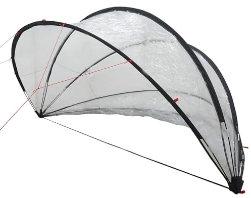 Gecheer Pool-Dome, Transparente Faltbare PVC Poolhaube 336 x 322 x 160 cm, UV-beständig, für Gartenteich, Schwimmbecken, Camping und Terrasse