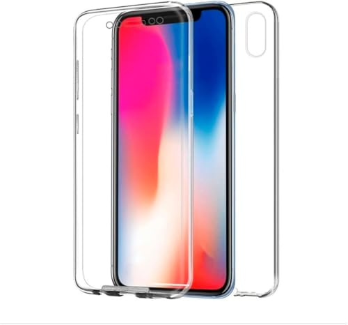 Custodia doppia 360 compatibile per Apple iPhone XR cover silicone trasparente copre zona anteriore e posteriore