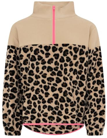 Zwillingsherz Damen Fleecetroyer Leo Classic – Fleece Pullover mit Reißverschluss, Animalprint, Warm & Weich